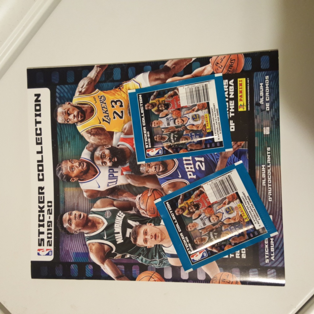 NBA 2019-20 Sticker collection book with 2 packs of stickers